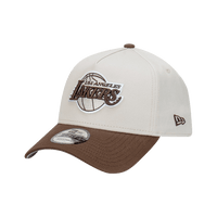 New Era Los Angeles Lakers Vintage Stone Walnut 9Forty A-Frame Snapback Cap