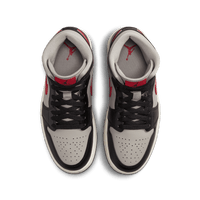 Wmns Air Jordan 1 Mid 'Black, Gym Red and College Grey'