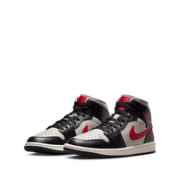 Wmns Air Jordan 1 Mid 'Black, Gym Red and College Grey'