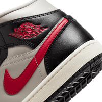 Wmns Air Jordan 1 Mid 'Black, Gym Red and College Grey'