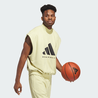 adidas Basketball Sueded Sleeveless Sweatshirt - Yellow