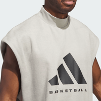 adidas Basketball Sueded Sleeveless Sweatshirt - Beige
