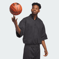 adidas Basketball Sueded 3/4 Half-Zip Sweatshirt - Grey