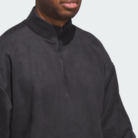 adidas Basketball Sueded 3/4 Half-Zip Sweatshirt - Grey