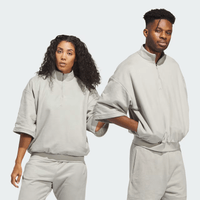 adidas Basketball Sueded 3/4 Half-Zip Sweatshirt - Beige