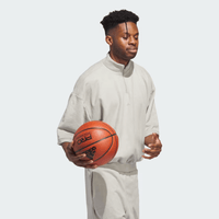 adidas Basketball Sueded 3/4 Half-Zip Sweatshirt - Beige