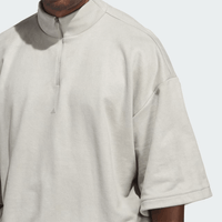 adidas Basketball Sueded 3/4 Half-Zip Sweatshirt - Beige