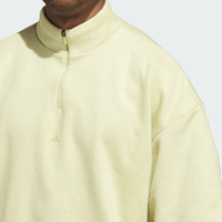 adidas Basketball Sueded 3/4 Half-Zip Sweatshirt - Yellow