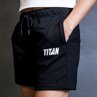 Titan Essentials Strike Logo Women's Shorts - Black