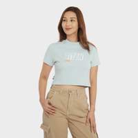 Titan Hoops Talk Women's Cropped Tee - Summer Blue