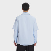 Titan Essential Textured Casual Shirt - Powder Blue