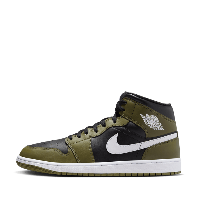 Air Jordan 1 Mid Black and Medium Olive TITAN