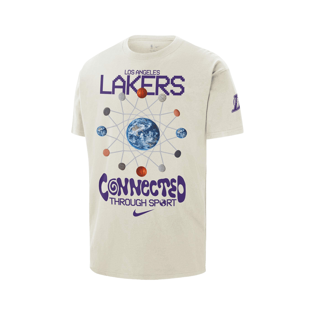 Nike NBA Los Angeles Lakers Courtside Max90 T-Shirt | Sail Nike NBA Los Angeles Lakers Courtside Max90 T-Shirt | Sail