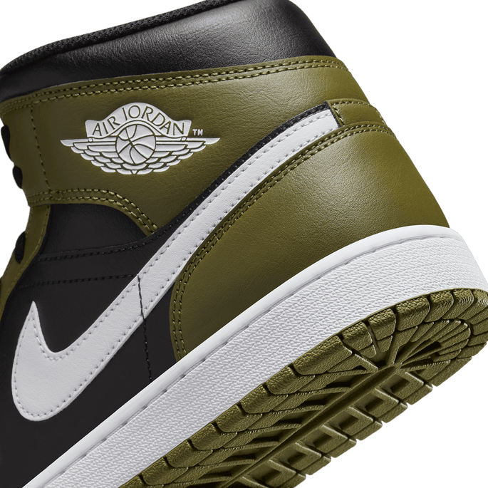 Air Jordan 1 Mid Black and Medium Olive TITAN