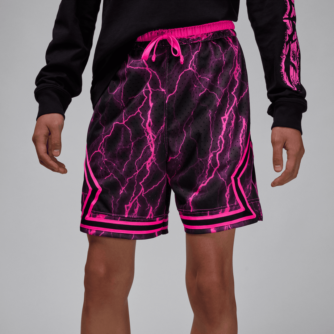 Black and store pink basketball shorts