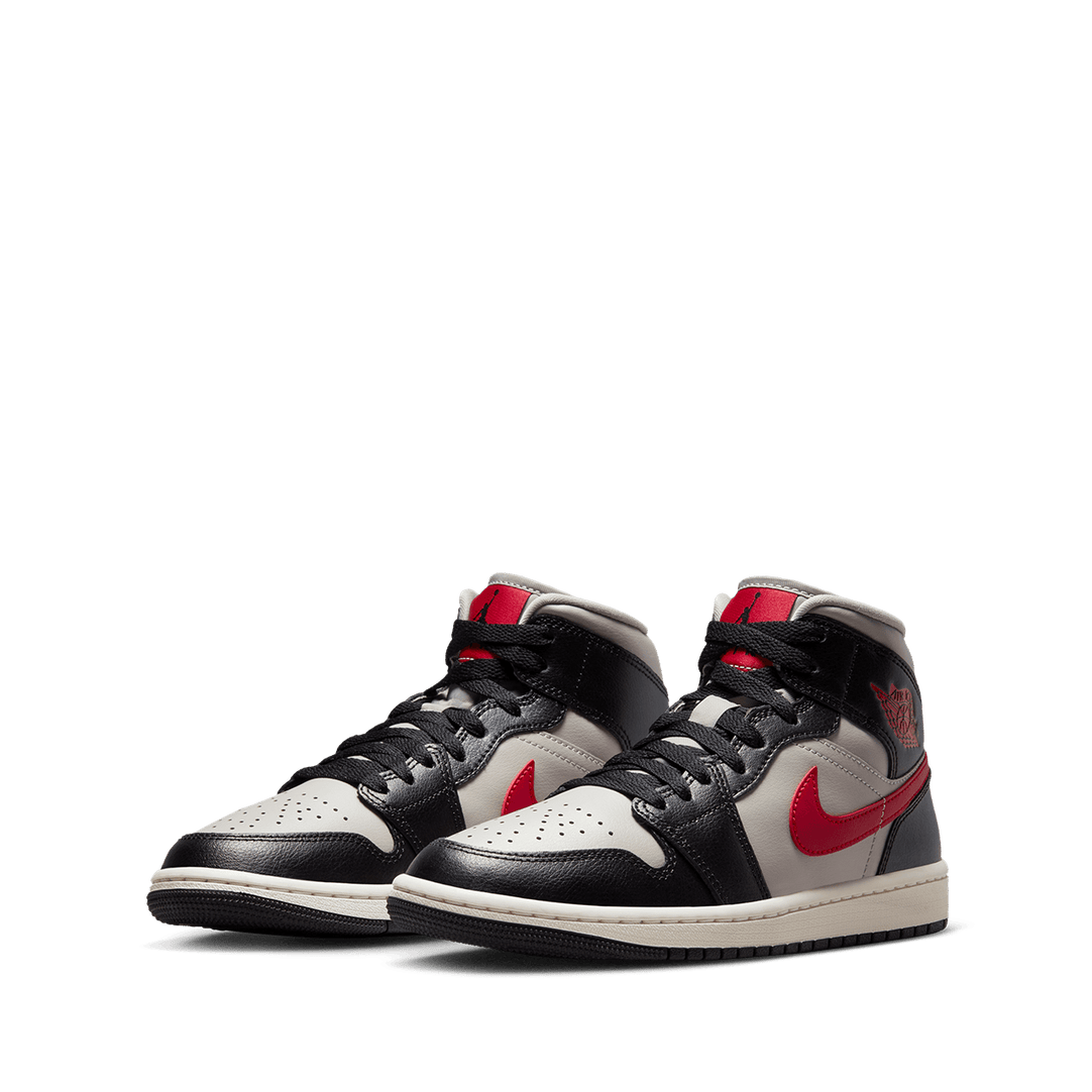 Jordan 1 mid black red grey sales