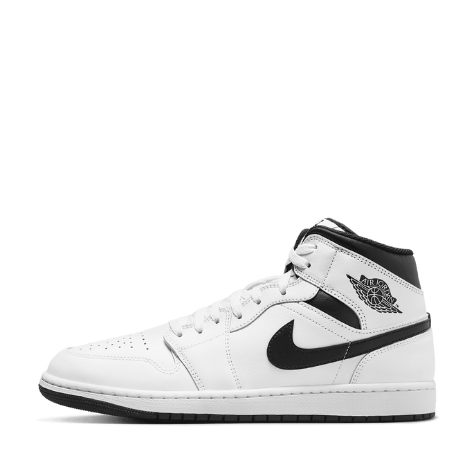 Jordan 1 white with 2025 black swoosh