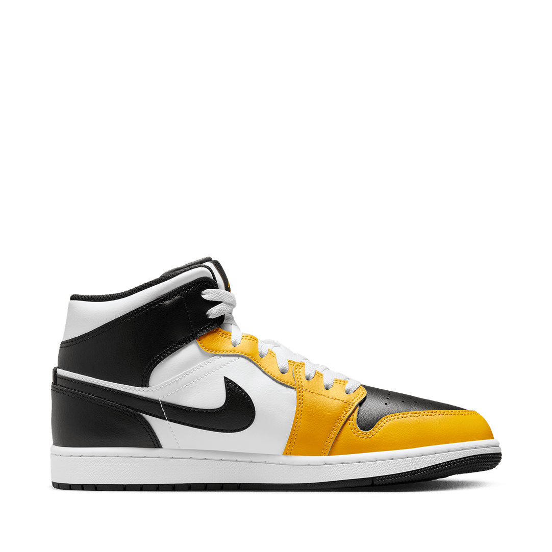 Air jordan mid top 1 black and yellow