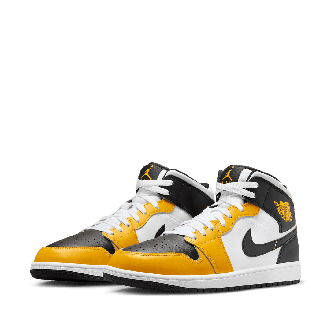 Black and yellow air jordan 1 mid cheap