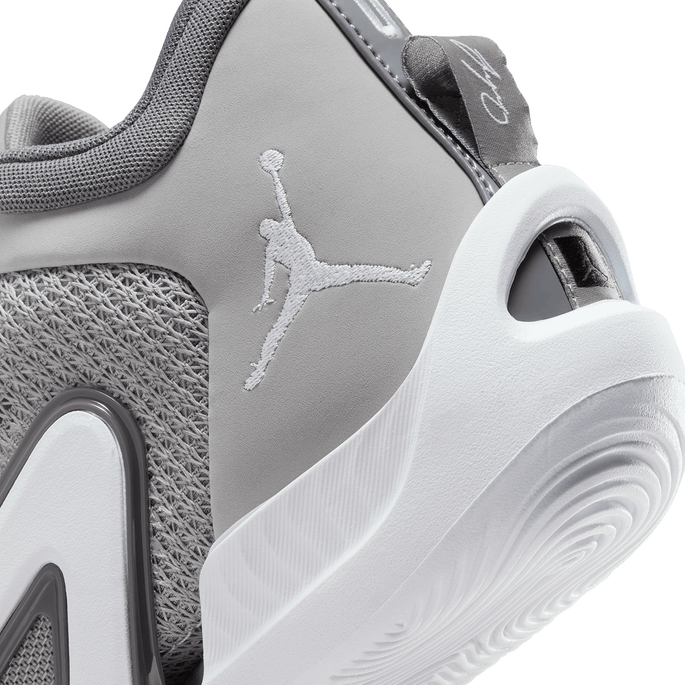 Grey jordan basketball sales shoes