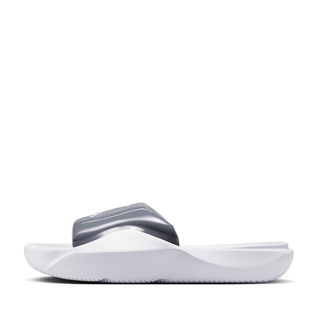 all white jordan flip flops