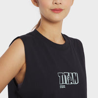 Titan Hoops Talk Women's Sleeveless Cropped Tank - Black